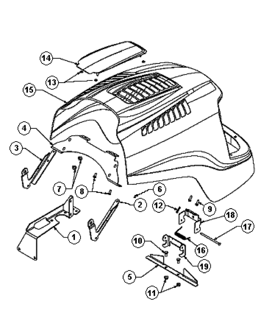 Hood, Service Kit 759-04115a 1c315g And Before Diagram and Parts List for 6284 54AD64H710-54AT64H710-54BD64H710-54BT64H710 Cub Cadet Lawn Tractor